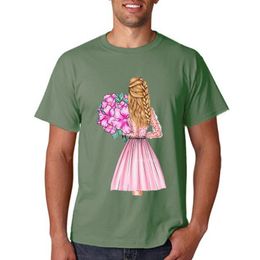 Men's T-Shirts Women Love Flower Cute Watercolor Short Sleeve Graphic Fashion Cartoon T Top Shirt Print Female Tee T-ShirtMen's