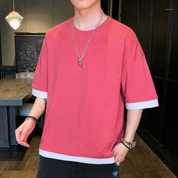 Men's T-Shirts Summer Short-sleeved T-shirt Korean Fashion Brand Loose Clothes Men 2022 Youth Clothing