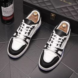 Party Shoes Fashion White Sports Casual Sneakers Round Toe Thick Bottom Business Leisure Driving Walking Loafers