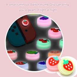 Silicone Cases Covers Fruit Grape Orange Jelly Luminous Joystick Caps Controller Grip Thumbstick Buttons Cover Shell For Nintendo Switch Controllers 32 Colour