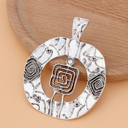 Pendant Necklaces 5pcs/Lot Tibetan Silver Large Tribal Boho Swirl Spiral Charms Pendants For Necklace Jewelry Making AccessoriesPendant