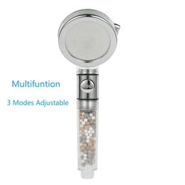 New Replacement Philtre Balls SPA Shower Head with Stop Button 3 Modes Adjustable Shower Head High Pressure Shower Head 200925
