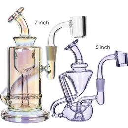 Smoking Hookah Accessories Glass Water Bongs Mini Recyle Dab Rigs with 10 mm Banger