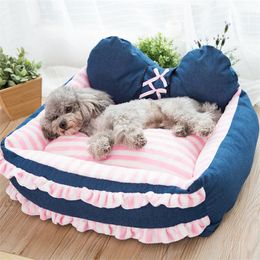 Removable and Washable Kennel Dog House Cat House Teddy Small Medium-sized Dog Bed Pet Supplies Dog Beds for Small Dogs 201225