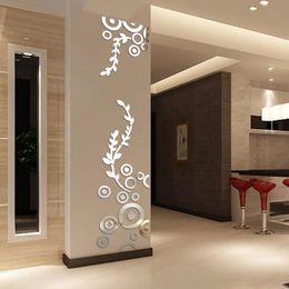 Wall Stickers Retro Acrylic Mirror Sticker Home Decoration Bathroom Bedroom Living Room Decor