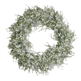 Decorative Flowers & Wreaths Artificial Garland Weddings Decoration Round Babysbreath Wreath For Home Party DIY Wall Hanging Front Door Deco