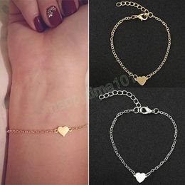Charming Heart Bracelets&Bangles For Women Girls Gold Silver Color Metal Bracelets Statement 2022 Fashion Jewelry