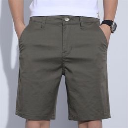 5 Colours Classic Style Men's Slim Shorts Summer Business Fashion Thin Stretch Short Casual Pants Male Beige Khaki Grey 220318