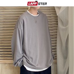 LAPPSTER Men Oversized Harajuku Solid Graphic Hoodies Pullover Sweatshirts Kpop Fashions Casual Clothes 5XL 220325