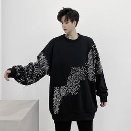 Men's Japanese Style Solid Color Round Neck Loose Sweater Casual Pullover D868 