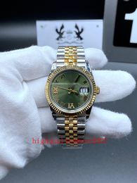 new version watches Unisex 36mm Green Dial Two Tone Gold Stainless Steel bracelet bp 2813 Movement 126233 126231 AutomaticLadies Watch Women's Watches