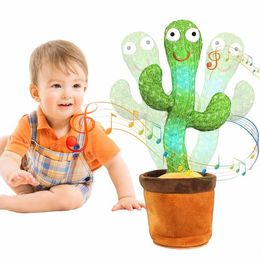 Interior Decorations Dancing Cactus Electric Plant Plush Stuffed Toy With Music Talk Sound Repeat Children Kids Education Gift DecorationsIn