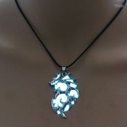 Pendant Necklaces 4 Colours SteamPunk Style Jewellery With Flying Dragon Shaped Glow In The Dark Locket Choker Necklace For Men Gift Heal22