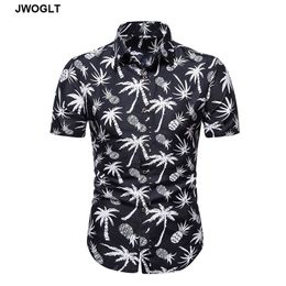 Summer New Turn Down Collar Fashion Regular Fit Casual Shirts Short Sleeve Button Down Black White Hawaiian Pineapple Shirt 210412