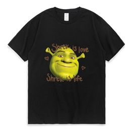 Shrek Is Love Shrek is Life Print T Shirt Men Women Summer Cotton Oversized Comfortable T-shirt Trendy Fashion Short Sleeve Tees 220708