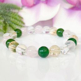 MG1494 Strand Taurus Zodiac Gemstone Bracelet Rose Quartz Clear Quartz Citrine Green Jade Healing Crystal May Birthstone Taurus Gift