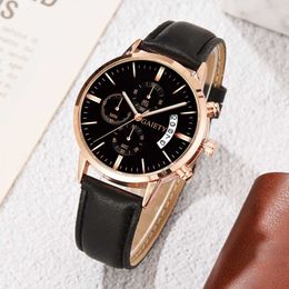 2022 Watches Men Fashion Sport Stainless Steel Case Leather Band Watch Quartz Business Wristwatch Reloj Hombre