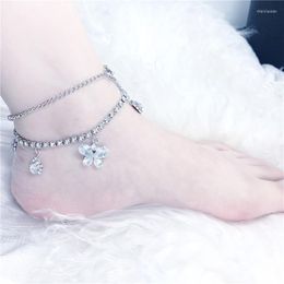 Anklets Woman Fashion Zircon Crystal Anklet Elegant Luxury Sexy Pendant Jewelry Leg Beach Party Marc22