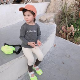 T-shirts Autumn Unisex Baby Shirts Cotton Letter Long Sleeve For Boys Girls Kids Clothes Casual TopT-shirts