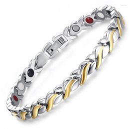 Link Chain Fashion Personality Health Energy Magnetic Gold Bracelet For Women And Men Charm Domineering Dainty Jewellery Gift Fawn22