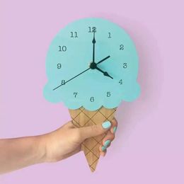 Wall Clocks Air Balloon Ice Cream Children Bedroom Hanging Mute Clock Nordic Kids Room Decoration Ornaments Po PropsWallWall