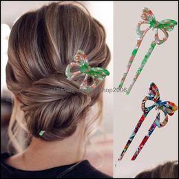Hair Clips Barrettes Jewelry Chinese Style Butterfly Hairgrips Wave Hairpins Head Decorations For Women Gilrs Bridal Drop Delivery 2021 Na