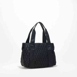 Mabula Multi Pocket Feather Down Padded Tote Handbag Quilted Design Women Satchel Work Bags Fit Up to 13.8 Laptop Winter 220613