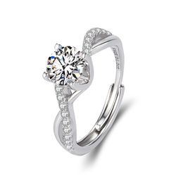 Cluster Rings D Colour Mozambique Diamond S925 Sterling Silver Eight arrows twist arm Niu tou Diamond Ring One ct empty