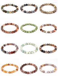 Strand Beaded Strands 8mm Charm Healing Natural Stone Bracelets Men Women Crystal Jasper Quartz Lovers Gift Jewellery Rodn22