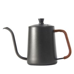 Drip Kettle 350ml 600ml Coffee Tea Pot Non-stick Coating Food Grade Stainless Steel Gooseneck Swan Neck Thin Mouth 220509