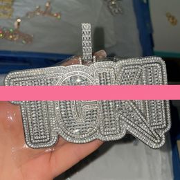 New Fashion Bling CZ Stone Ice Out Custom Name Letters Pendant Necklace With Free 3mm 24inch Rope Chain for Men Women