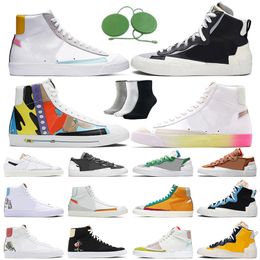 2022 OG blazer mid 77 Vintage Blazers Men Women Jumbo Low Casual Shoes Black White Multi Colour White Indigo Pine Green trainers sports sneakers