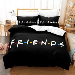 3d Friends Sets Duvet Cover Set with Pillowcase Twin Full Queen King Bedclothes Bed Linen