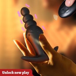 Male Prostate Massager Vibrator Anal Plug Stimulator Silicone Waterproof Butt Stretching Trainer sexy Shop Toys For Men Women