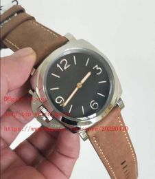 Classic 2 style Super Quality Men' s Wristwatches Left hand model Automatic Movement 47mm CAL. 3000 movement Auto Date Luminous leather strap business Mens Watches