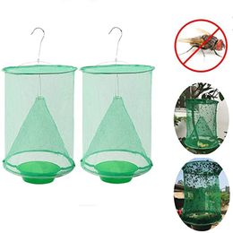 Dropship 1pc2pcs4pcs6pcs Fly Catcher Killer Pest Control Reusable Hanging Flytrap Cage Net Traps Garden Flycatcher 220813