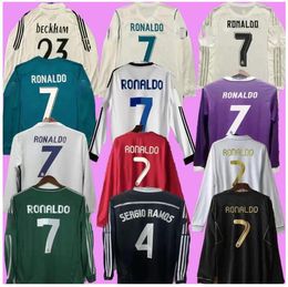 Real Retro Soccer Jersey long sleeve Football shirts GUTI Ramos SEEDORF CARLOS 10 11 12 13 14 15 16 17 RONALDO ZIDANE Beckham RAUL 00 01 02