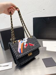 bags Xiangxiangjia custom denim designer luxury fashion four seasons one shoulder cross-body coin purse 25cm 15cm