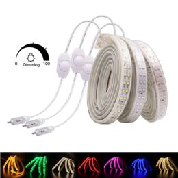 Strips 180Leds/m Dimming Strip Light 220V Double Row Waterproof Led Lamp EU UK Power Flexible Tape Ribbon RopeLED