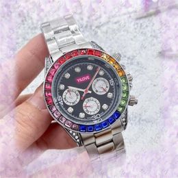 Mens Womens Mission Runway Watch 40mm Luxury Quartz Imported Movement Clock Waterproof Stainless Steel Strap Diamonds Superior Quality Business Wristwatches