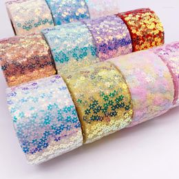 Jewelry Pouches Bags 6cm 10 Yards Plum Mesh Cloth Sequins Embroidery DIY Children's Hair Ornaments Bow Accessories RibbonJewelry