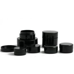 mini Travel Plastic Black Empty Cream Jar 1g 2g 3g 5g 10g 20g Portable Pot Box Nail Art Cosmetic Bead Makeup Storage Container