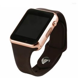 bluetooth watch ios Australia - Wristwatches A1 Bluetooth Watch Connected Fitness Pedometer Wearing SIM TF Card Camera Music Smart Android IOS Iris22