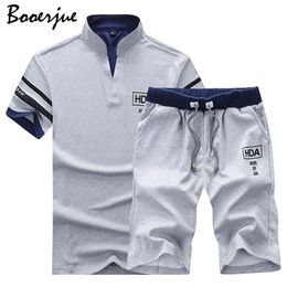 Men Sweat Suits Brand Clothing Casual Suit Men Summer Sets Tracksuits Stand Collars Streetwar Tops Tees Shorts Fashion Mens Set LJ201125