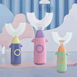 Toothbrush Children's Toothbrush U-shaped for Children Cleaning 360 Degree Infant Teeth Silicone Brush Care 0511