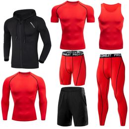 Gym Sport Suit Men's Running Sets Fitness Sportswear Quick Dry Basketball Tights Compression Underwear Tracksuit Clothes W220418
