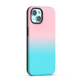 Gradient Double Colour Cellphone Hybrid Armour Phone Cases For Samsung A53 A73 A33 A13 A03S A23 A32 A03 A03 Core Combo 2 in 1 TPU PC Shockproof Mobile Back Cover D1