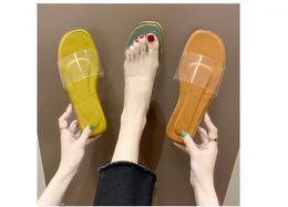 Fashion Clear Shoes Woman Sexy Slim Flat Sandals Summer Slip-On Sandalias Mujer 2022 Transparent Heels Women Sandals1