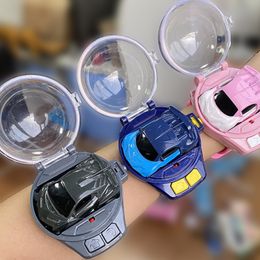 Car Watches Tiktok Electric Childrens Mini Car Remote Control Wrist Watches Cartoon Toy For Boy Baby Fashion Electronic Watches Kids Xmas Gift