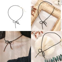 Fashion Necklace For Woman Gift Pendant Necklaces Small Black Simple Crystal Butterfly Female Temperature Claust Chain jllNqU